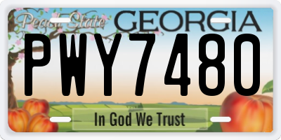 GA license plate PWY7480