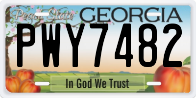 GA license plate PWY7482