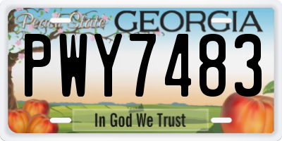 GA license plate PWY7483