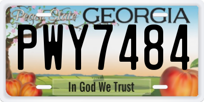GA license plate PWY7484