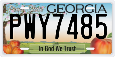 GA license plate PWY7485
