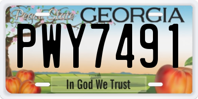 GA license plate PWY7491