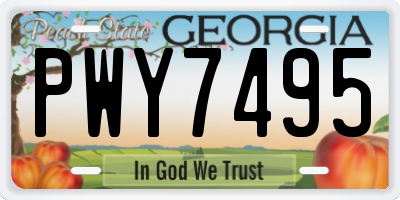 GA license plate PWY7495
