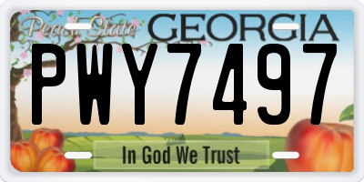 GA license plate PWY7497
