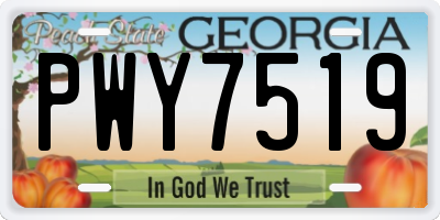 GA license plate PWY7519
