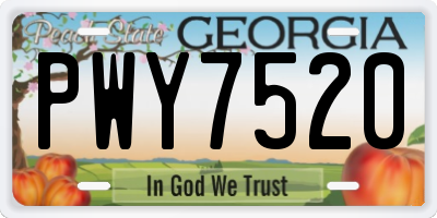 GA license plate PWY7520