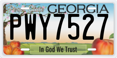 GA license plate PWY7527