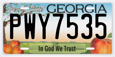 GA license plate PWY7535