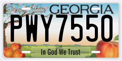 GA license plate PWY7550
