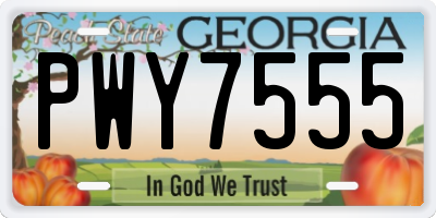 GA license plate PWY7555