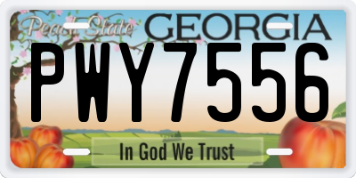 GA license plate PWY7556