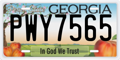 GA license plate PWY7565