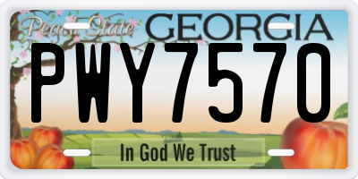 GA license plate PWY7570