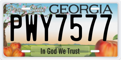 GA license plate PWY7577