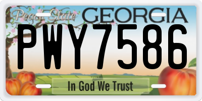 GA license plate PWY7586