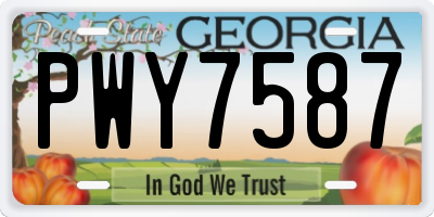 GA license plate PWY7587