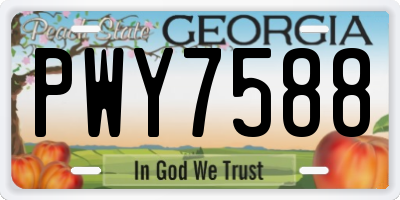 GA license plate PWY7588