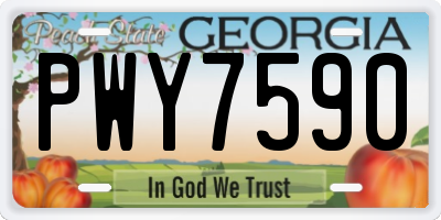 GA license plate PWY7590