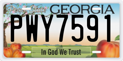 GA license plate PWY7591