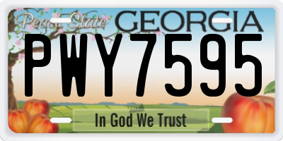 GA license plate PWY7595