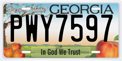 GA license plate PWY7597