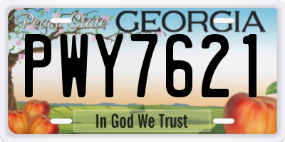 GA license plate PWY7621