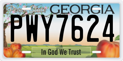 GA license plate PWY7624