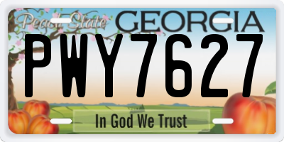 GA license plate PWY7627