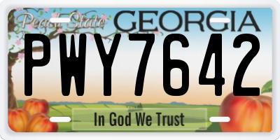GA license plate PWY7642