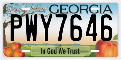 GA license plate PWY7646