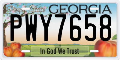 GA license plate PWY7658