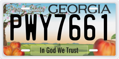 GA license plate PWY7661
