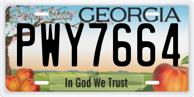 GA license plate PWY7664