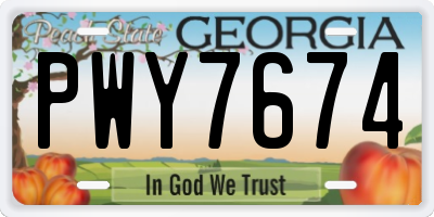 GA license plate PWY7674