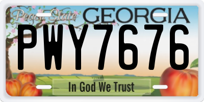 GA license plate PWY7676
