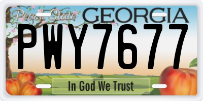 GA license plate PWY7677