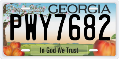 GA license plate PWY7682