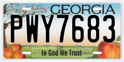 GA license plate PWY7683