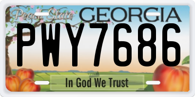 GA license plate PWY7686