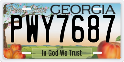 GA license plate PWY7687