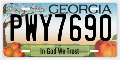GA license plate PWY7690