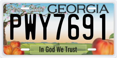 GA license plate PWY7691