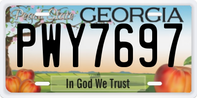 GA license plate PWY7697
