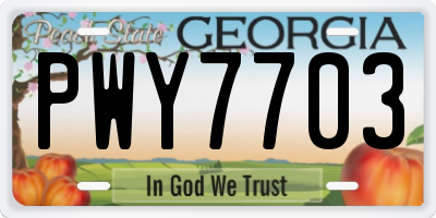 GA license plate PWY7703