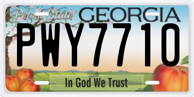 GA license plate PWY7710