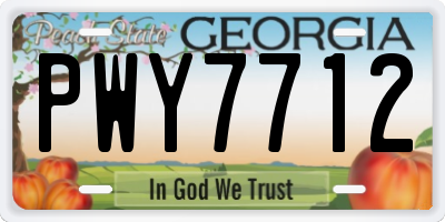 GA license plate PWY7712