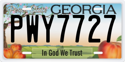 GA license plate PWY7727