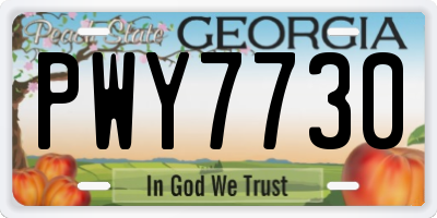 GA license plate PWY7730