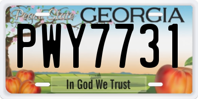 GA license plate PWY7731