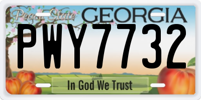 GA license plate PWY7732